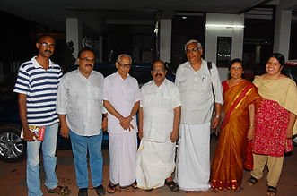 Prathapan Thayat, Thayat Balan and Ajith Babu with Sri G. Sudhakaran and Sri M.A. Johnson