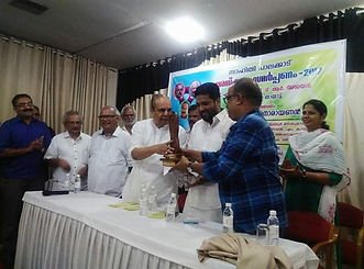 Prathapan Thayat in an Award Ceremony with Sri M. Mukundan, Sri K. Sankara Narayanan, Sri T. R . Ajayan, Sri Shafi Parambil and Smt Selma Tamil Writer