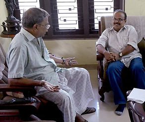 Prathapan Thayat with Sri M.T. Vasudevan Nair 