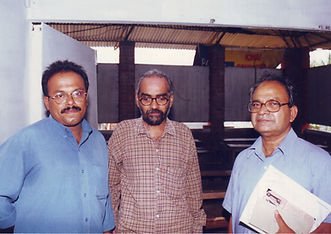 Prathapan Thayat with Sri and Sri Aanant 