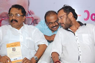 Prathapan Thayat with Sri Lal Jose and Sri P.S. Sreedharan Pillai